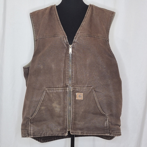 Carhartt Sherpa-Lined Washed Duck Canvas Vest - Size 2XL - Picture 1 of 12